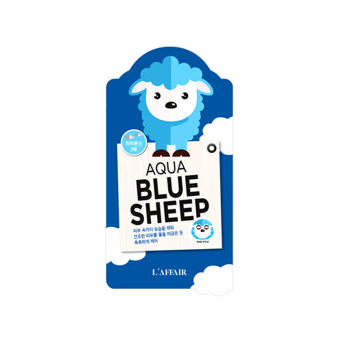 LAFFAIR Animal Aqua Blue Sheep Mask - 1 Box of 10 Sheets | Masksheets